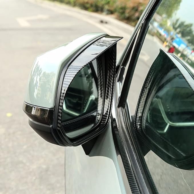 ERIDANUS Auto Accessories Fit for RAV4 2024 2023 2022 2021 2020 2019 Side Rearview Mirror Rain Eyebrow Cover Trim (Carbon Fiber Style) ABS 2 PCS