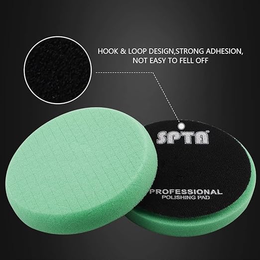 Green T120 Heavy-Cut Foam Polishing Pad, 3Pc 5.5 Inch Buffing Polishing Pads for 125mm Backing Plate Compound Buffing Sponge for Car Buffer Polisher Compounding, Polishing and Waxing -FPTSS5G-3