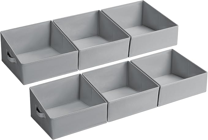 DIMJ Storage Bins for Closet, Trapezoid Storage Bins with Front Handle, Fabric Storage Baskets for Shelves, Line Closet Organ