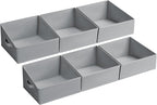 DIMJ Storage Bins for Closet, Trapezoid Storage Bins with Front Handle, Fabric Storage Baskets for Shelves, Line Closet Organ