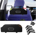 AUCELI Car Seat Back Organizer with Cup Holder and Tissue Box, Headrest Hanging Storage Box with Hooks and Phone Holder, Multi-Function Travel Tray for Kids, Road Trip Car Accessories