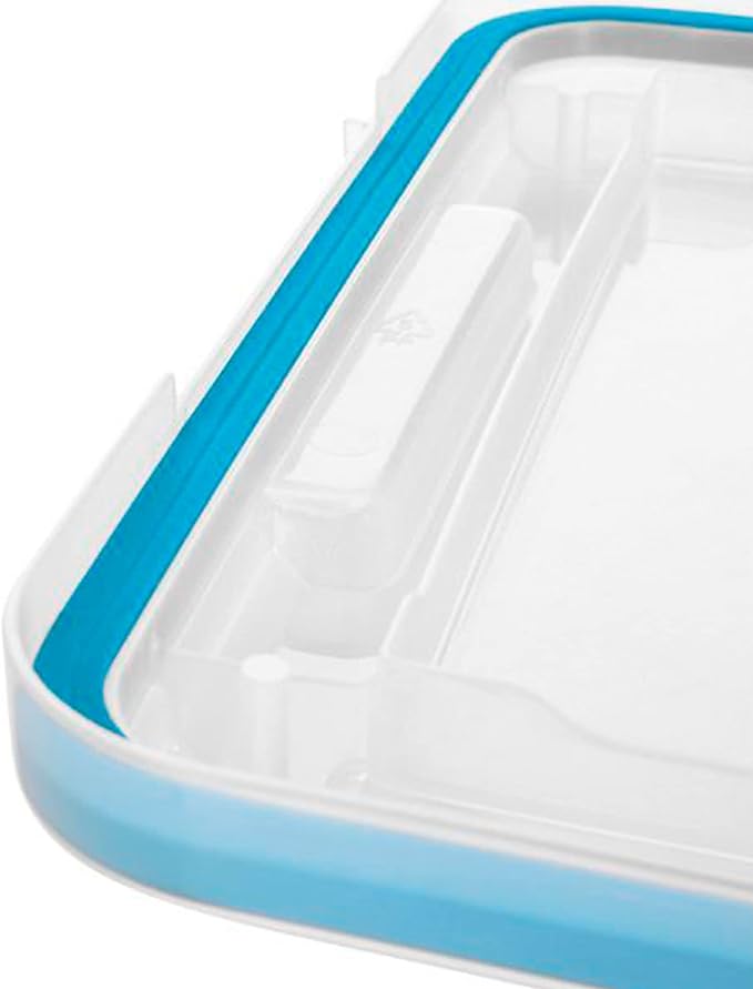 Sterilite 80 Qt Gasket Box, Stackable Storage Bin with Latching Lid and Tight Seal, Plastic Container to Organize Basement, C