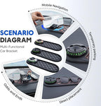 Multifunction Car Anti-Slip Mat, Non-Slip Dashboard Storage Pad with 360° Rotatable Phone Holder & Temporary Parking Number, 