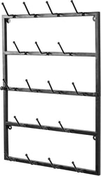 MyGift 5 Tier Modern Matte Black Metal Hat Rack for Wall, Entryway Organizer Hat, Scarves, Key Holder Hanger with 18 Hooks