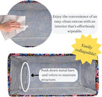 NGIL Extra Large Utility Tote Reusable Grocery Bag Oversized Collapsible for Groceries, Storage, Picnic, Beach (Paisley Perfection-Navy)