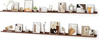 Floating Picture Ledge Shelves for Wall Set of 2, 95 Inches Picture Ledge Shelf with Long Large Nursery Book Shelf for Toys S