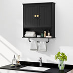 RRX Bathroom Cabinet Wall Mounted Medicine Cabinets with Towels Bar, Over The Toilet Storage Cabinet with 2 Doors and Adjusta