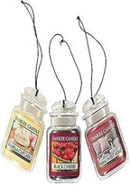 Yankee Candle Car Jar Ultimate 3-Pack, Vanilla Cupcake, Black Cherry, Home Sweet Home, Up to 30 Days, Hanging Air Freshener