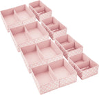 mDesign Fabric Drawer Organizer Bins, Kids/Baby Nursery Dresser, Closet, Shelf, Playroom Organization, Hold Clothes, Toys, Di
