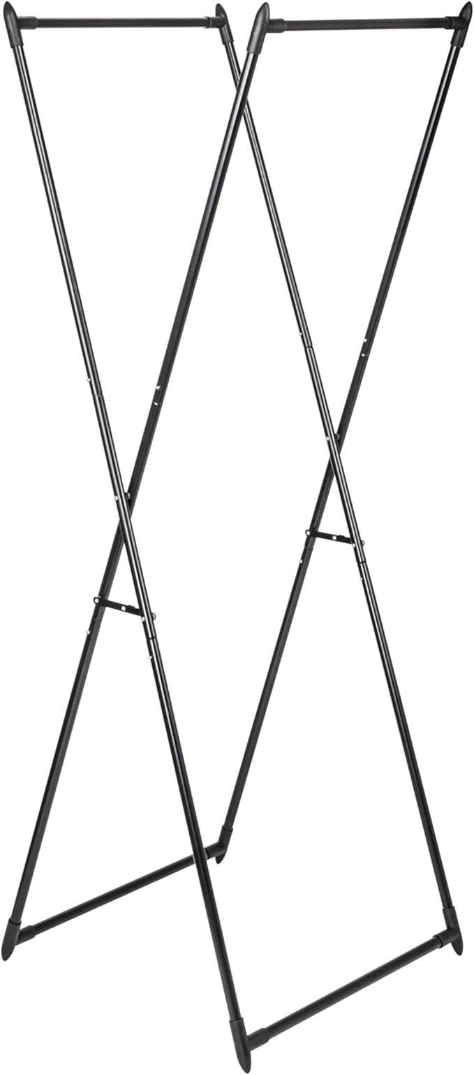 Household Essentials Valet Folding Clothes Rack, Strong Metal X-Frame, Chic Design, Great for Guest and Dressing Rooms, Porta