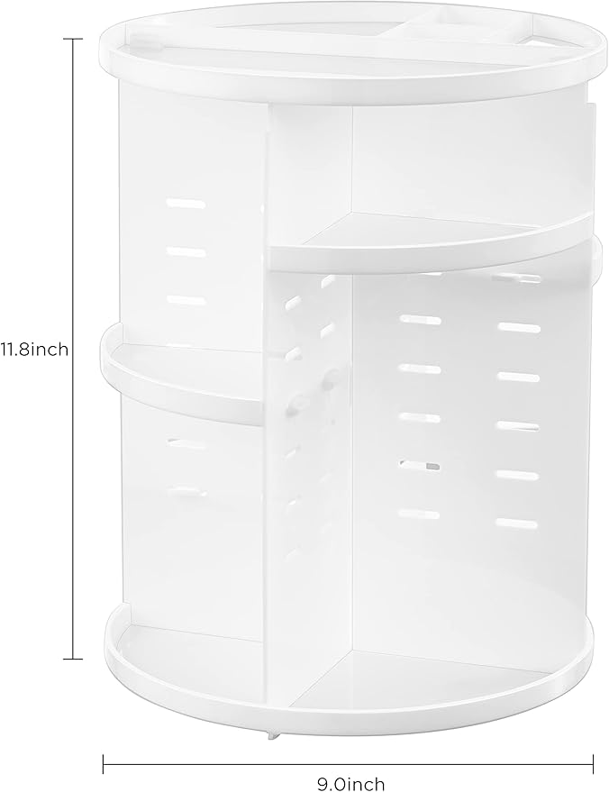HBlife 360 Rotating Makeup Organizer Adjustable Carousel Large Capacity Revolving Perfume Organizer Skincare Organizers Cosme
