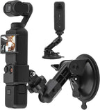 BRDRC Pocket 3 Suction Cup Mount, For Xtra Muse Car Windshield Window Dash Holder Kit with Expansion Adapter for Insta360 X4 X5 Go 3S for GoPro Max Mini Hero Pocket 3 2 Action 6 5 Pro Nano Accessories