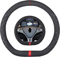 Suede D Shape Steering Wheel Cover,Compatible with Tesla Model S Model Y Model X Suede Leather Sport Non-Slip Wheel Cover Car Interior Accessories 15 inch for Man and Women