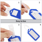 200 Pcs Luggage Tags, 3.3×2" Plastic Luggage Tags with Name ID Card Inserts & Lanyards, Personalized Luggage Labels, Airplane