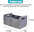 Car Trunk Organizer, Collapsible Multi-Compartment Auto Storage Box with 4 Pockets, Waterproof Oxford Fabric Car Trunk Container