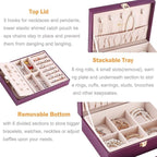 Voova Jewelry Box Organizer for Women Girls, 2 Layer Large Men Jewelry Storage Case, PU Leather Display Jewellery Holder with