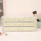 Weiai Acrylic Jewelry Box 3 Drawers, Velvet Jewellery Organizer, Earring Rings Necklaces Bracelets Display Case Gift for Wome