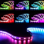 Peg Board with RGB+IC LED Strip Lights,2PCS Metal Pegboard Panels,Heavy Duty Pegboard Gaming Room Wall Organizer with Hooks,D