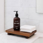 Acacia Wood Risers for Bathroom Tray Kitchen Counter Decor Bathroom Sink Accessories Decorative Wooden Riser Pedestal Stand f