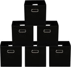 Yunkeeeper storage bins Cubes, Fabric Cube Organizer with Handle, Foldable Cube Bins for Cloth or Accessary Storage, 11x11x11