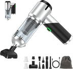 Car Vacuum Portable Cordless Foldable Mini Vacuum, 17000PA Strong Suction, 40mins Runtime, 4-in-1 Air Duster & Air Blower Han