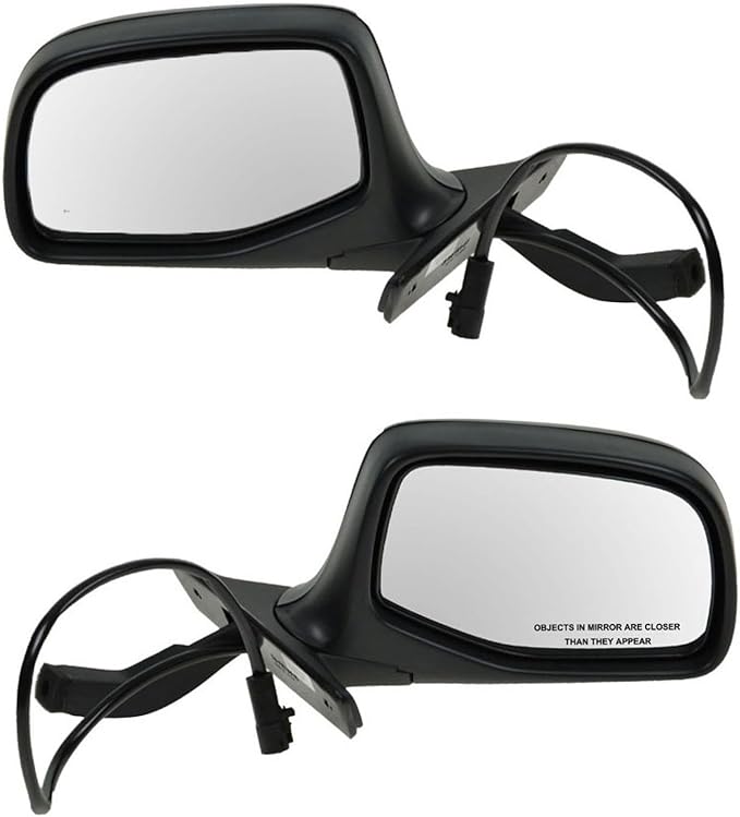 TRQ Driver and Passenger Side Mirror Assembly Set Power Foldaway Smooth Paint to Match Compatible with 1992-1996 Ford Bronco 
