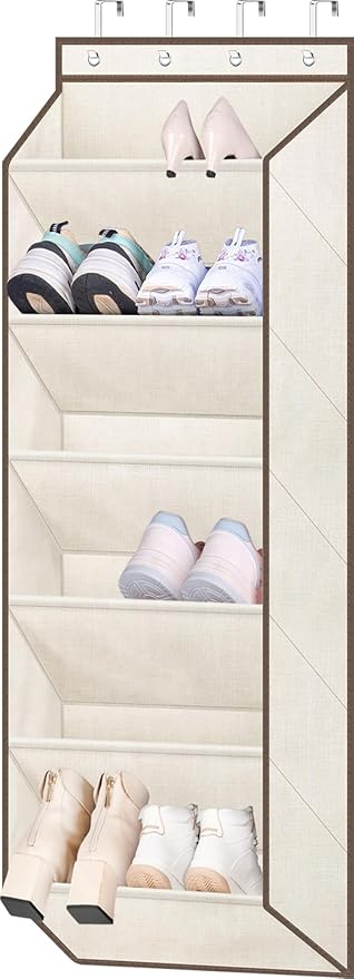 SLEEPING LAMB Shoe Rack for Door, Kids Door Shoe Organizer for Closet hanger, Narrow Hanging Sneaker Storage with Large Deep 