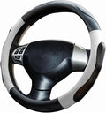 Moyishi Top Leather Steering Wheel Cover Universal Fit Soft Breathable Steering Wheel Wrap (White)