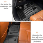 KUST Floor Mats for 2014-2021 Toyota Tundra Double Cab/Crew Max Cab, All Weather TPE Rubber Floor Liners for Tundra Accessories Front Rear 2 Row High Side