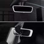 2PCS Protector Trim Frame Compatible with Tesla Model 3 Y 2020-2024 2026 Screen Edge Frame Rearview Mirror Cover Interior Silicone Decorations Center Console Decor Highland Juniper Accessories (White)