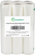 Vacuum Sealer Machine Bags Rolls (6 Rolls), 11 Inch X 16 Feet Fit Inside Machine Heavy Duty Embossed Food Storage Saver Bags 