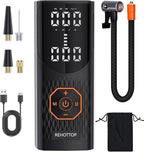 Tire Inflator Portable Air Compressor, 160PSI Cordless Air Pump for Car Tires, 6X Faster Inflation Air Compressor with Tire Gauge Pressure, Tire Pump with LED for Car, Motorcycle, Bicycle and Ball