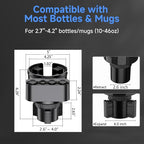 [Upgraded] Car Cup Holder Expander with Coin Organizer, Cup Holder Extender Adapter for Car with Adjustable Base, Fits Yeti, Hydro Flask, Nalgene, Owala, Bottles & Mugs in 2.7"-4.2" (10-46 OZ)