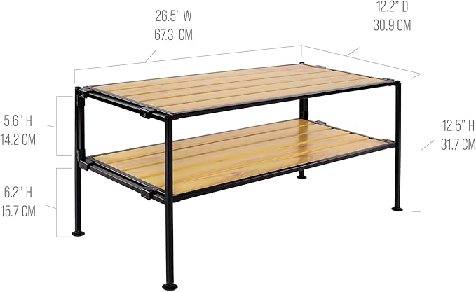 Seville Classics Sturdy Freestanding Storage Shelf for Bedroom, Closet, Entryway, Dorm Room Organizer Stackable Durable Metal