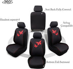 Flying Banner Butterfly car seat Covers ful Set Fashion Universal Lady Woman Female Rear Bench Split Colorized (Full Set, Red