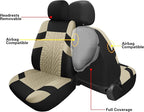 Pariitadin Car Seat Covers Front Pair, Washable and Breathable Seat Covers for Cars, Universal Fit Car Interior Covers for Mo