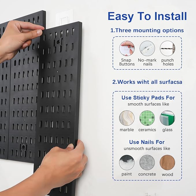 Pegboard Wall Organizer - Modular System for Gaming Setup, Office & Kitchen Storage Solutions Create A Perfectly Structured S