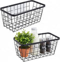 2 Pack Hanging Wall Basket Organizer Over the Cabinet Door Wire Baskets for Organizing -Space-Saving Hanging Baskets for Orga