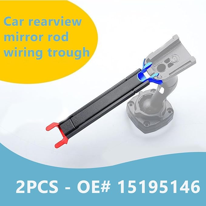 Rear View Mirror Wiring Cover, 2Pcs ABS Plastic Replacement with Impact for 1999-2007, OE# 15195146, Black Interior Mirror Wire Harness Cover Trim