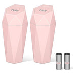 Car Trash Can with Lid, Mini Car Trash Cup with 30 Additional Trash Bags, Car Accessories for Interior, Leakproof Vehicle Garbage Bin for Car, Home, Office - 2 Packs, Pink