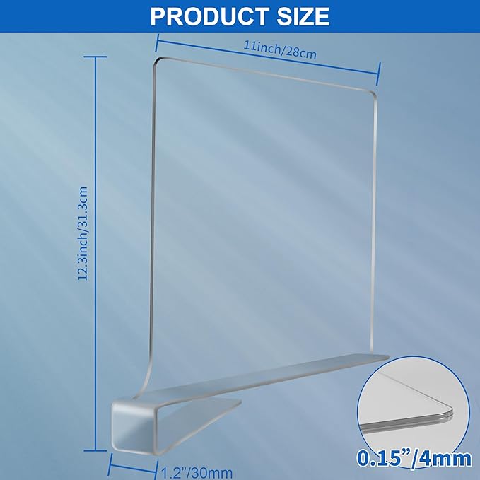 12 Inches [Extra Tall Version] Clear Shelf Dividers for Closet Organization and Storage, 6 Pack Purse Organizer for Closet Ac
