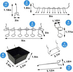 258PCS Pegboard Hooks, Pegboard Accessories Organizer Kit, Pegboard Set for Tools,1/8 and 1/4 inch Pegboard Hooks Assortment,