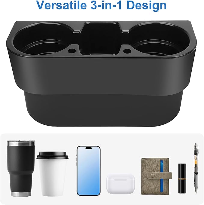 EEEKit Car Cup Holder, Car Seat Seam Wedge Cup Holder, Cell Phone Storage Organizer, Multifunction Glove Box Organizer