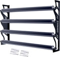 FOSHIO Vinyl Holder with Mounting Hardware,Metal Rack Heavy Duty Vinyl Storage Tool for 4 Rollers of Vinyl,Transfer Paper Tape,Wallpaper,Window Film,Wall Mount Garage Workshop,Rollers Not Included