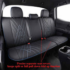 EKR Custom Fit Tacoma Leather Car Seat Covers for Select Toyota Tacoma 2012 2013 2014 2015 (Regular Seats)- Full Set, Leather