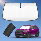 Sun Shade Sunshade for Honda Passport 2019-2024 2025 Windshield Cover, 4-Layers Sun Shield 250T Silver Sun Visor Foldable Front Window Shade for Passport Sport,SUV,EX-L,Touring,Eliten Car Accessories