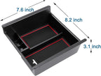 JDMCAR Center Console Organizer Compatible with Toyota 4Runner Accessories 2010-2024 and Kia Telluride (2020-2024), Insert ABS Black Materials 4 Runner Tray, Armrest Box Secondary Storage -Red Trim