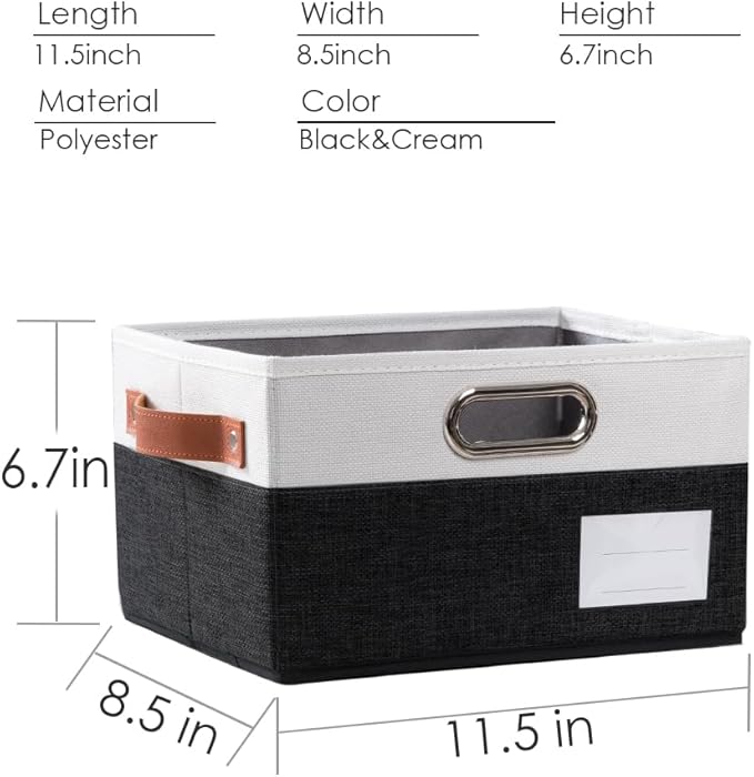PRANDOM Foldable Storage Bins with Handles [3-Pack] Fabric Collapsible Storage Boxes Baskets Cubes Containers with Handles fo