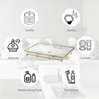 Dobbyby Vanity Tray Makeup Organizer Cosmetics Storage Bathroom Skincare Organizer Countertop Display Rack in Dresser Stainle