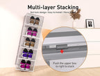 Kuject X-Large Shoe Storage Boxes Organizers Clear Plastic Stackable 12 Pack, Shoe Rack & Holder Substitute, Sneaker Containe